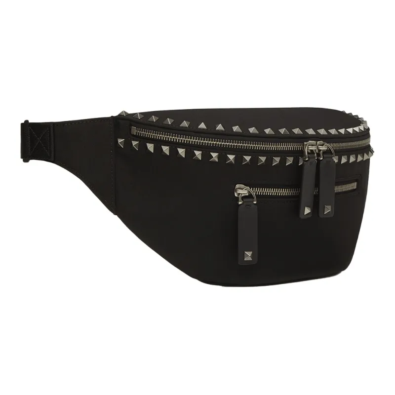Valentino Nylon Sling Bags One Shoulder Crossbody Fanny Pack Men's Black-2