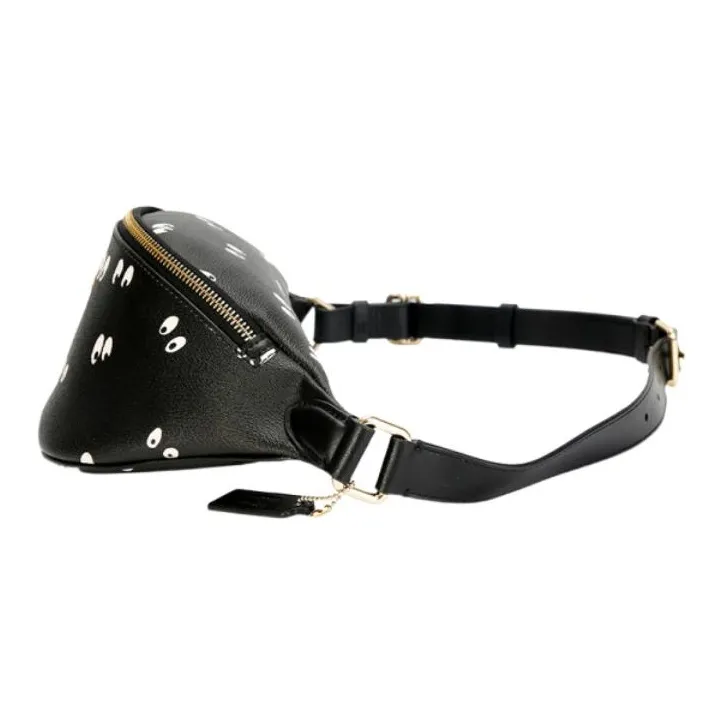 COACH Disney/Snow White Collaboration Leather Crossbody Fanny Pack Tubas Unisex Black-1