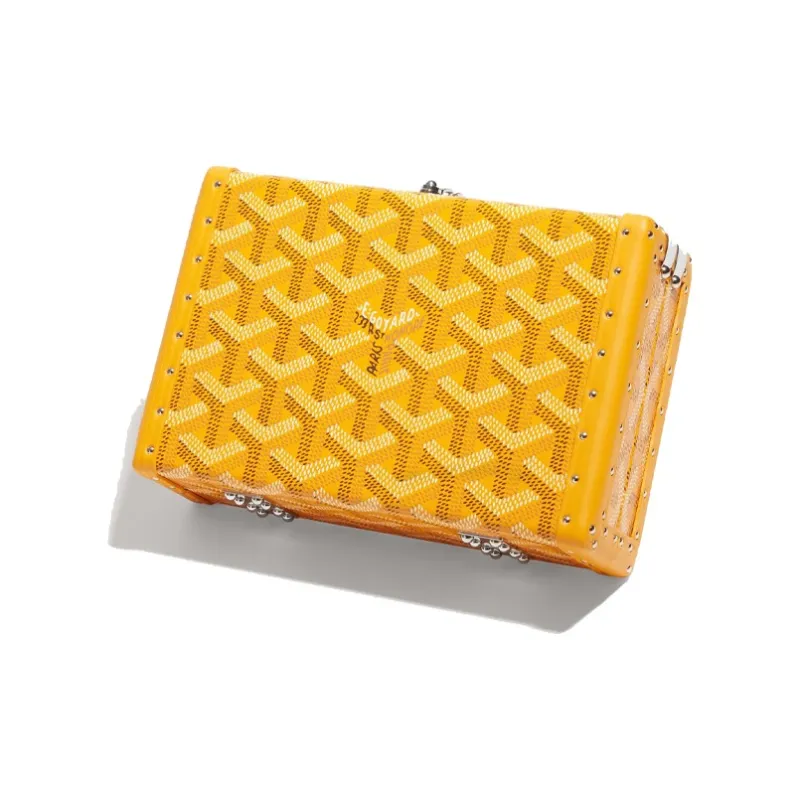 GOYARD Minaudière Trunk Canvas Crossbody Bag Women's Yellow-1