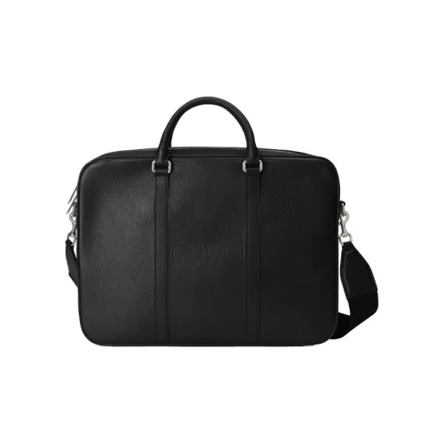 GUCCI Leather Briefcase Shoulder Bag Crossbody Bag Handbag Men's Black