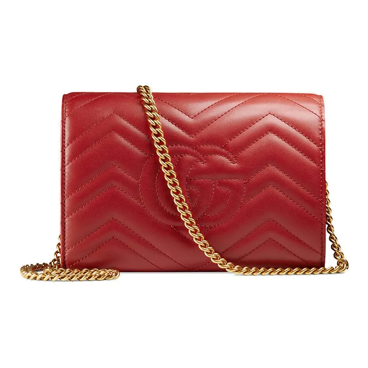 GUCCI Leather Envelope Bag Shoulder Bag Crossbody Bag Regular Women's Red-3