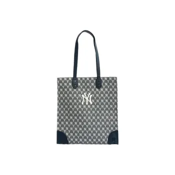MLB Monogram Collection Polyester Tote Bag Shopping Bag Combo One Shoulder Handbag Large Size Unisex Blue