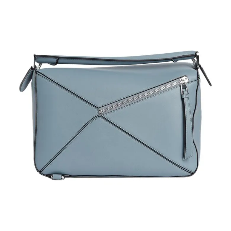 LOEWE Puzzle Calfskin Geometric Bag Puzzle Bag Handbag Shoulder Bag Crossbody Bag Medium Size Women's Haze Blue-3