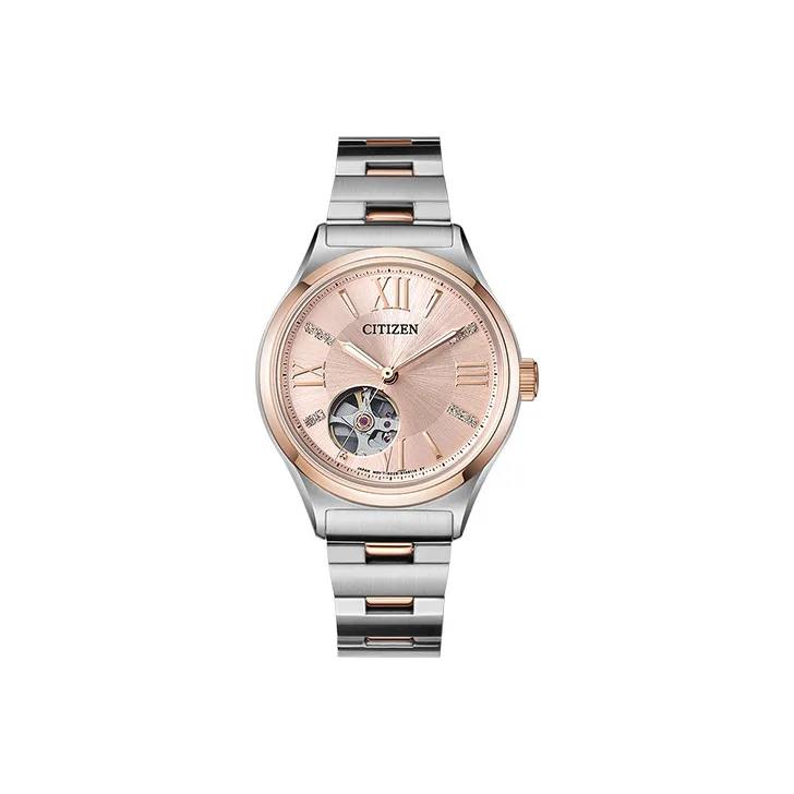 CITIZEN Mechanical Movement Stainless Steel Strap Watch Women's Watch Pink Watch Dial PC1009 51W Brand Direct Supply-0