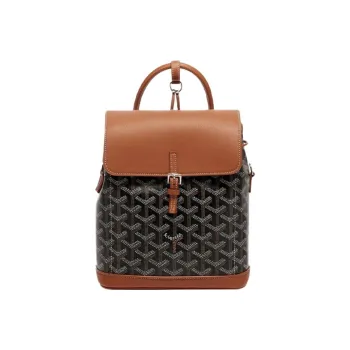 GOYARD Canvas With Leather Shoulder Bag Backpack Mini Women's Black Umber