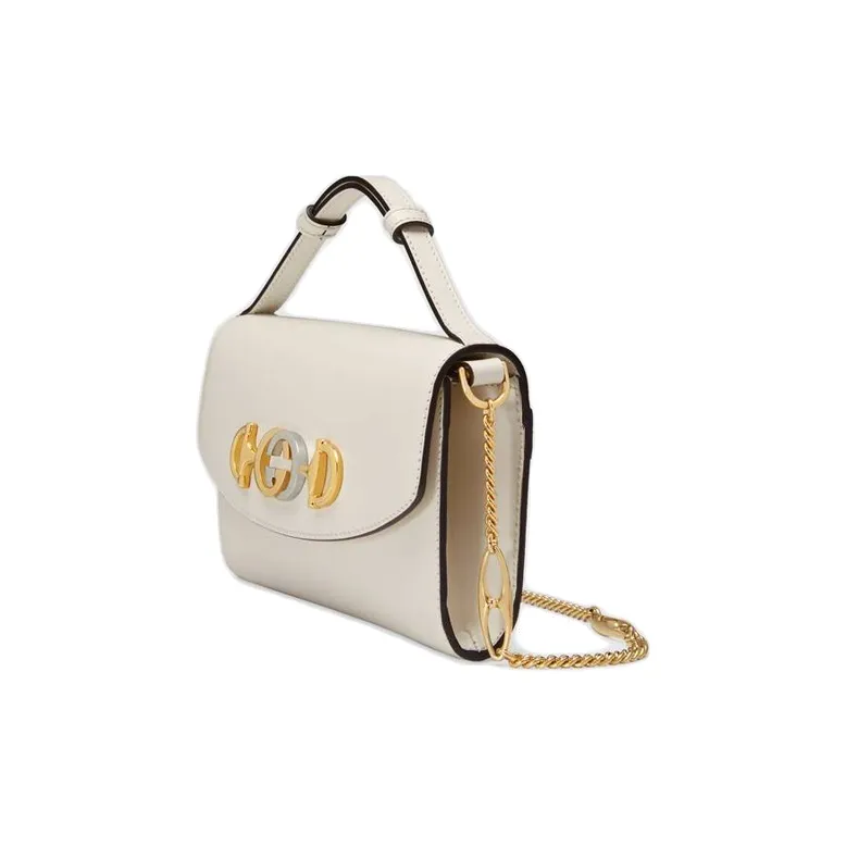 GUCCI Zumi Leather Handbag Shoulder Bag Crossbody Bag Mini Women's White-1