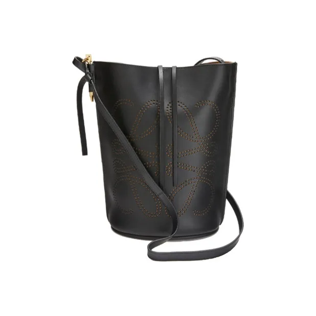 LOEWE Gate Natural Calfskin Bucket Bags Shoulder Bag Crossbody Bag Women's Black-0