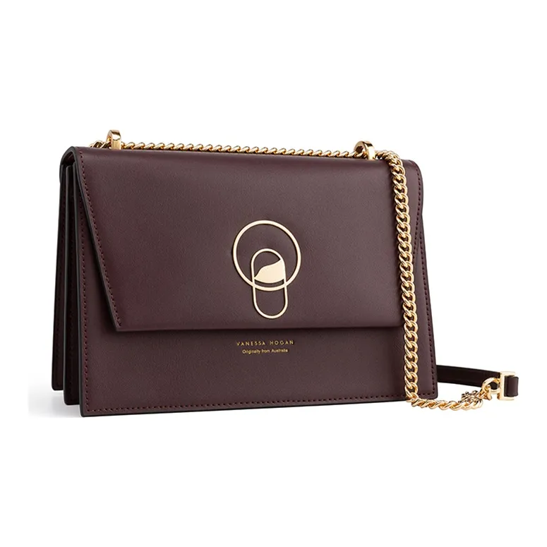 VANESSA HOGAN Cow Leather Shoulder Bag Crossbody Bag Women's Dark Red-1