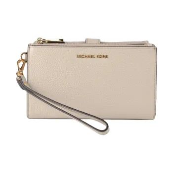 MICHAEL KORS Adele Leather Wallets Clutches Women's Beige