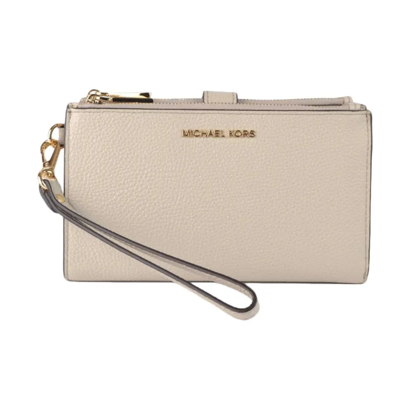 MICHAEL KORS Adele Leather Wallets Clutches Women's Beige-0