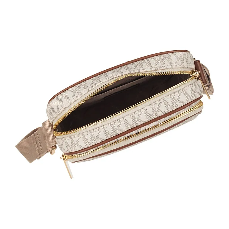 MICHAEL KORS Jet Set Travel PVC Cell Phone Pouch, Crossbody Bag, Shoulder Bag Women's Vanilla-3