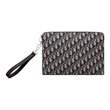 DIOR Cow Leather Clutch Regular Men's Beige Black