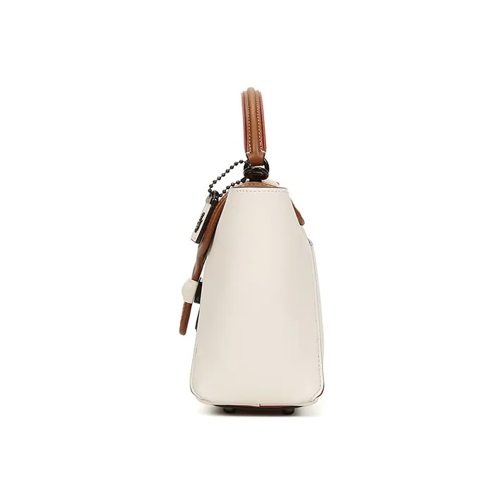 COACH Leather Handbag Crossbody Bag Shoulder Bag Women's Chalk White-4