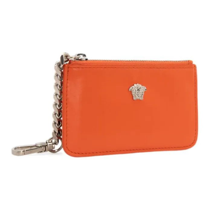 VERSACE La Medusa Cow Leather Handbag Coin Purse Regular Unisex Orange-1