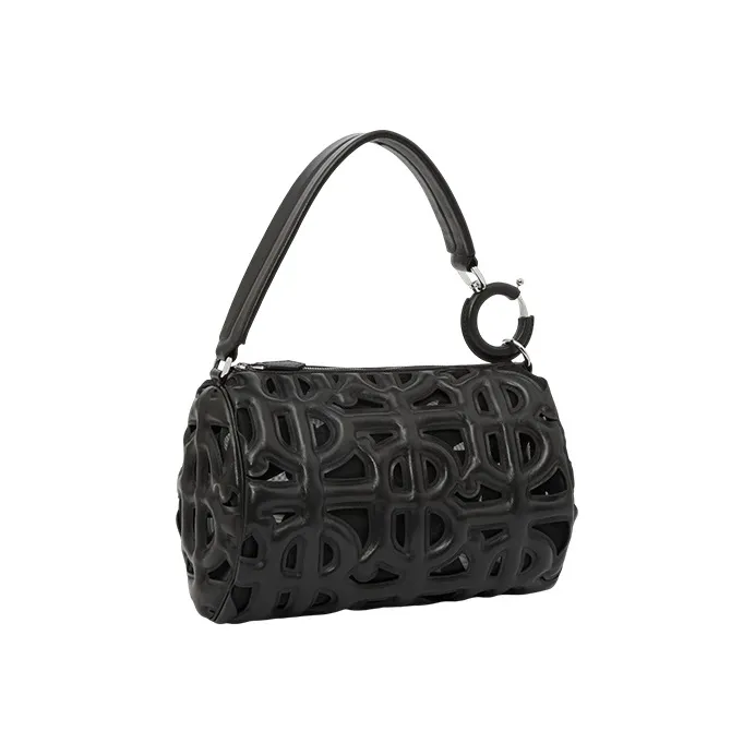 Burberry Leather Rhombus Bag Shoulder Bag Women's Black-4
