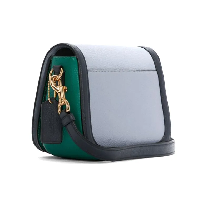 COACH Horse And Garriage Cow Leather Handbag, Crossbody Bag, Saddle Bag, Shoulder Bag Women's Blue-2
