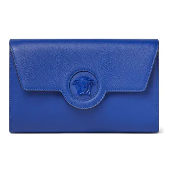 FANSIZHE La Medusa Cow Leather Shoulder Bag, Crossbody Bag, Wallet Women's Dark Blue