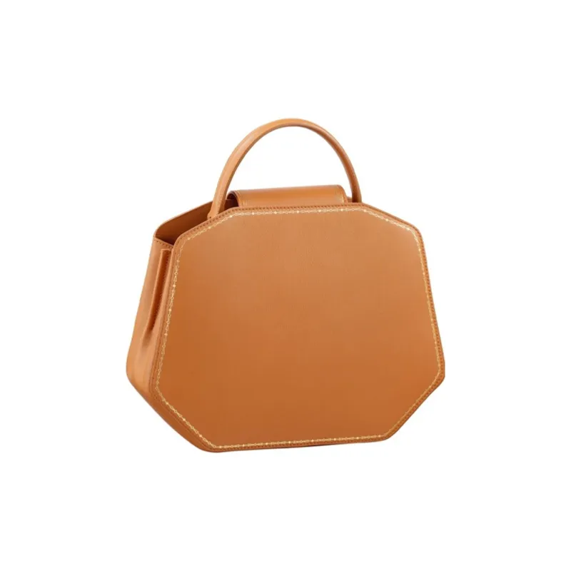 CARTIER GUIRLANDE Calfskin Handbag Shoulder Bag Crossbody Bag Small Size Women's Camel-2