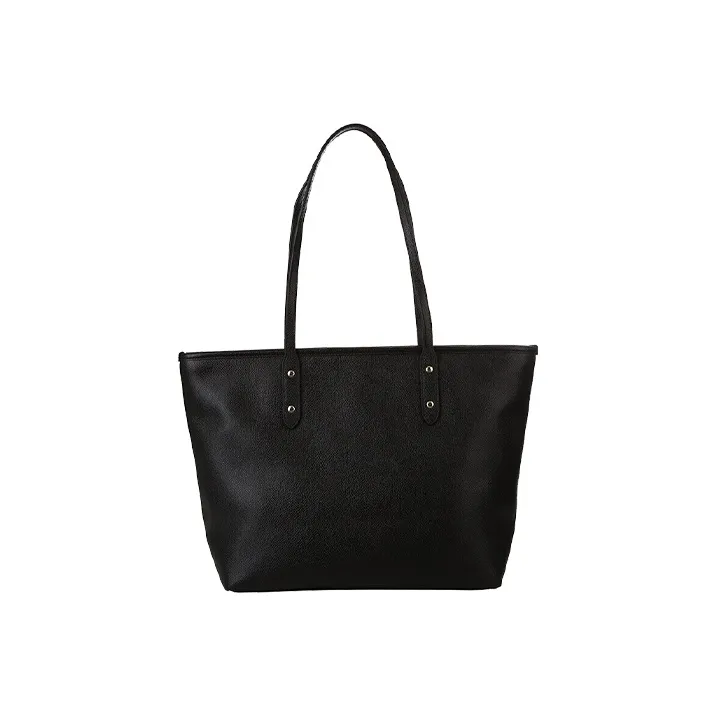 COACH City Zip Tote Cow Leather Tote Bag, Shopping Bag, Shoulder Bag Women's Black-4