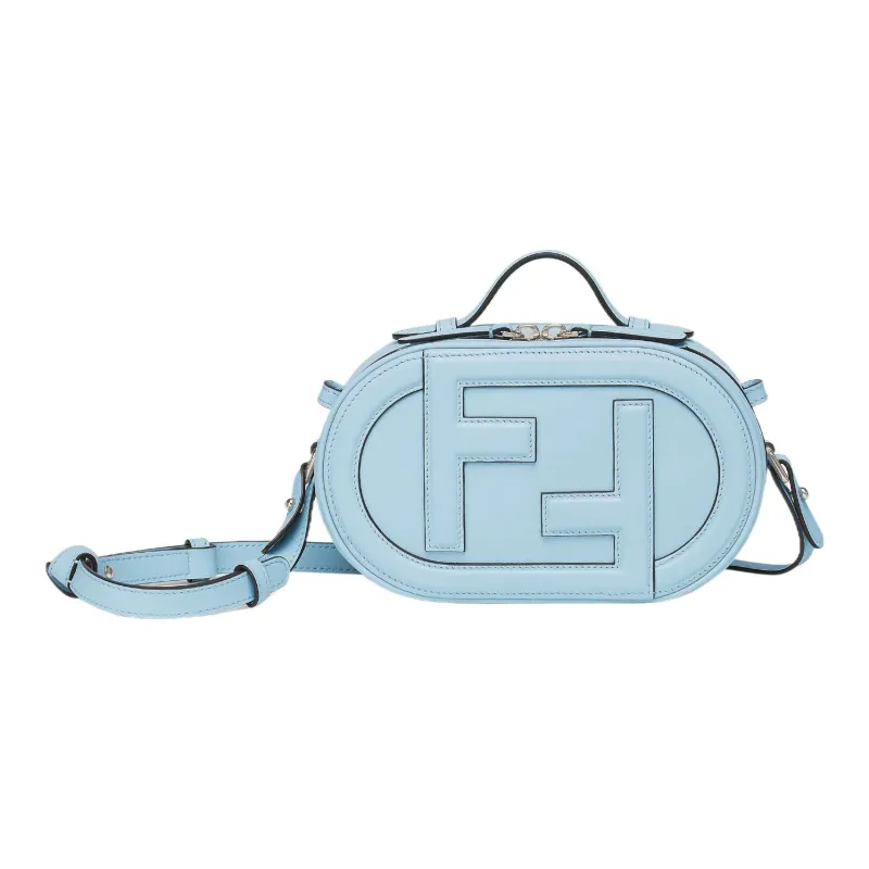 FENDI O'Lock Calfskin Camera Bag Handbag Shoulder Bag Crossbody Bag Mini Women's Light Blue-0