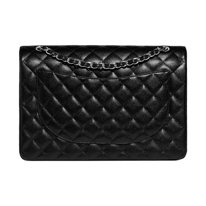 CHANEL Classic Flap CF Cow Leather Mouth Cover Bag, Crossbody Bags, Shoulder Bags Extra Large Women's Black-1