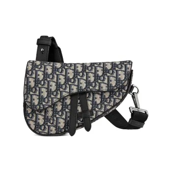 DIOR Saddle Embroidered Leather Saddle Bag One Shoulder Handbag Crossbody Bag Mini Unisex Beige/Black