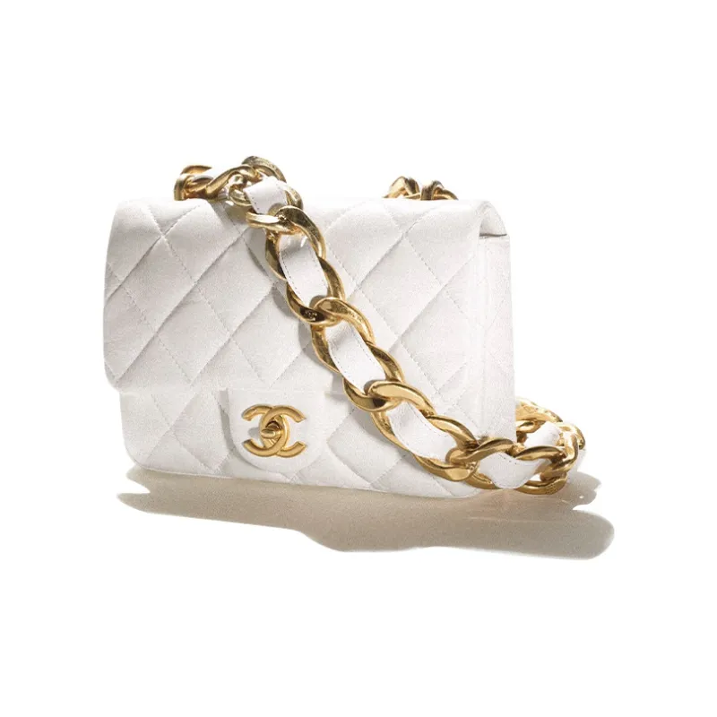 CHANEL Sheepskin Flap Bag, Shoulder Bag, Crossbody Bag Trumpets Women's White-1