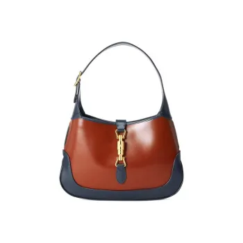 GUCCI Jackie 1961 Leather Crescent Shoulder Bag Shoulder Bag Small Size Women's Red Blue Multicolor