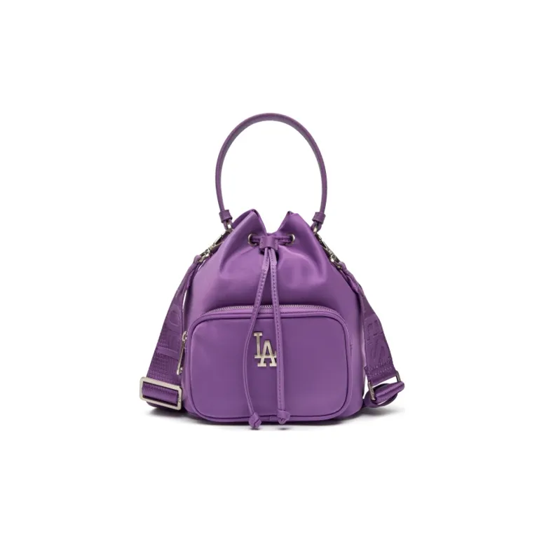 MLB Nylon Fabric Bucket Bag Handbag Crossbody Bag Regular Unisex Purple-0