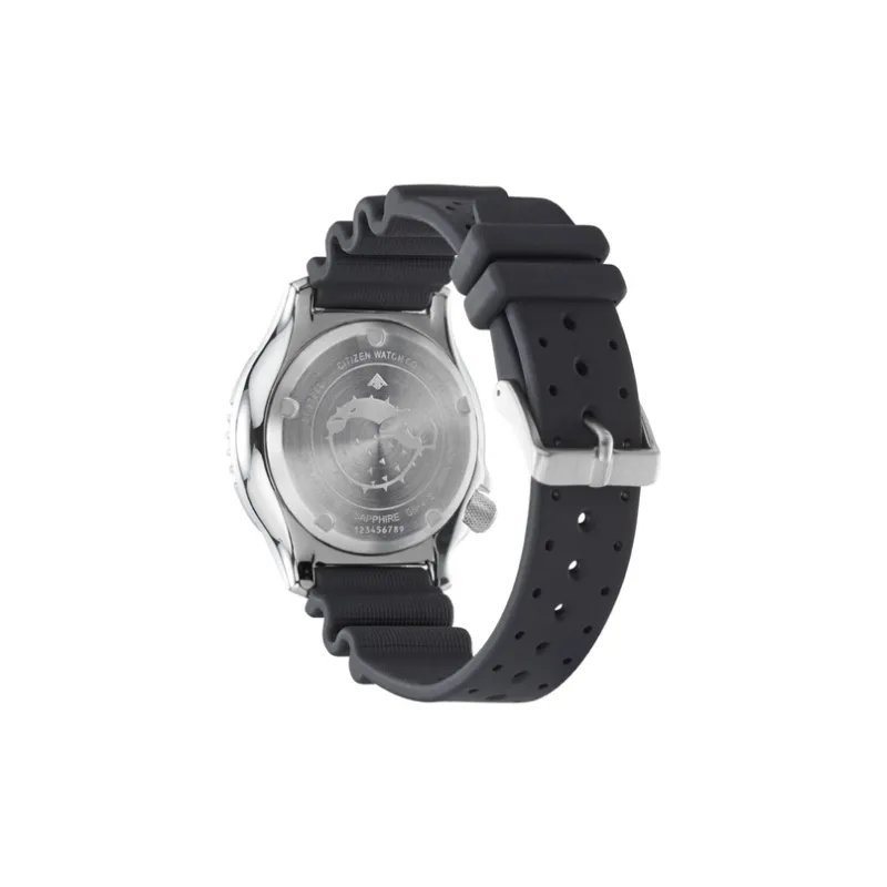 CITIZEN Mechanical Movement Rubber Strap Watch Men's Watches Black Dial NY0111 11E-1