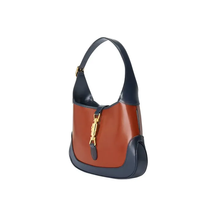 GUCCI Jackie 1961 Leather Crescent Shoulder Bag Shoulder Bag Small Size Women's Red Blue Multicolor-1