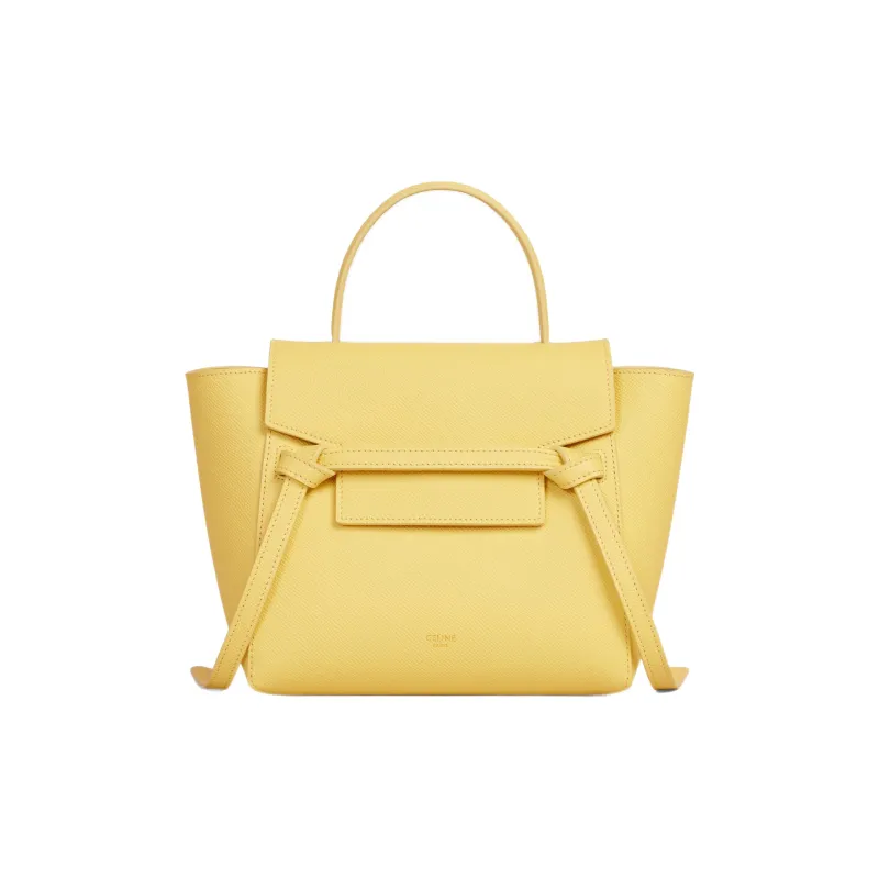 CELINE Grained Calfskin Catfish Bag Handbag Shoulder Bag Crossbody Bag Women's Sophora Flavescens Color/Bright Yellow-0