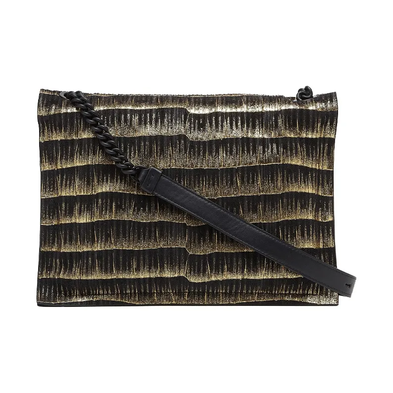 FERRAGAMO Viva Cow Leather Pillow Bag Crossbody Bag Shoulder Bag Small Size Women's Black Gold Multicolor-2