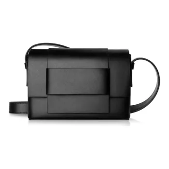 INJOYLIFE Cow Leather Small Square Bag Crossbody Bags Regular Unisex Black