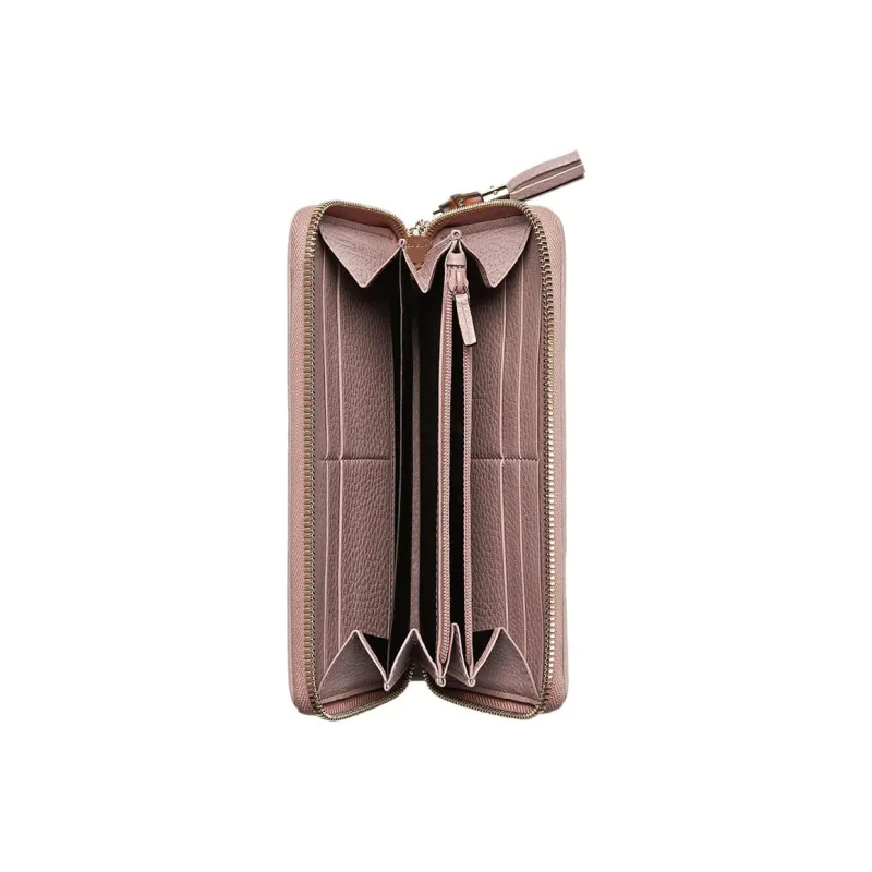 GUCCI Canvas With Leather Wallets With Money Clip Women's Raven Wood/Nude Pink-2