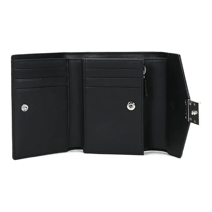 MCM Patricia Visetos Leather Wallet Women's Black-5