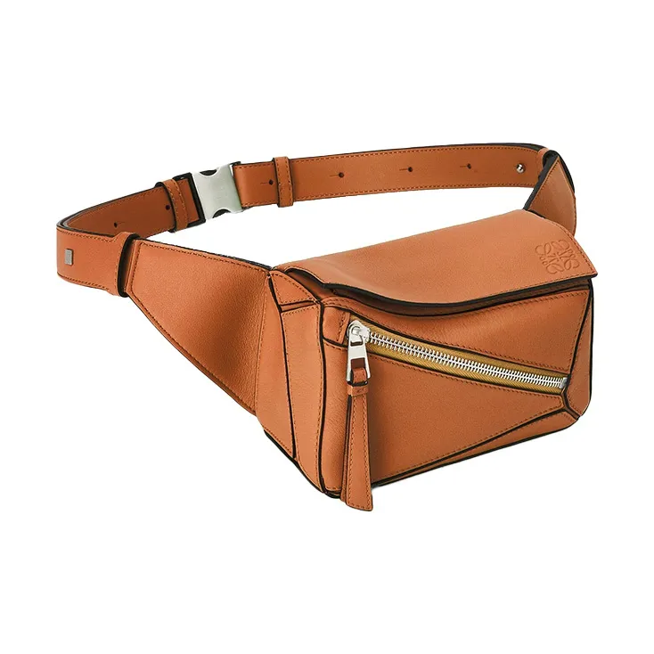 LOEWE Puzzle Bum Bag In Classic Calfskin Mini Tan-2