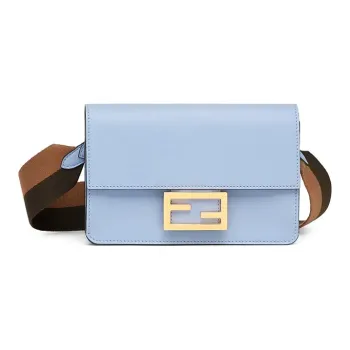 FENDI Baguette Leather Baguette Bag, Shoulder Bag, Crossbody Bag Women's Light Blue