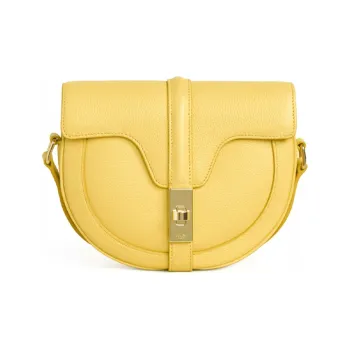 CELINE 16Besace Grain Cow Leather Handbag Shoulder Bags Women's Lemon