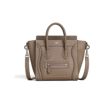 CELINE Classic Cow Leather Handbag Shoulder Bag Women's Mouse Gray