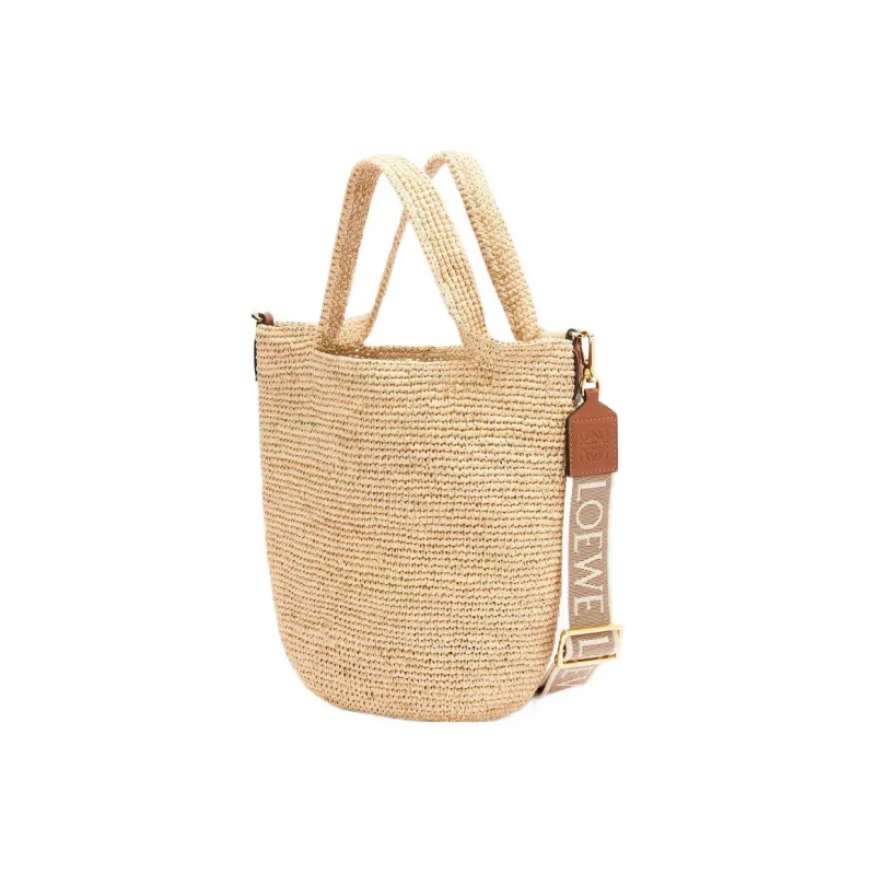 LOEWE Slit Raffia Handbag, Crossbody Bag Mini Women's Linen-1