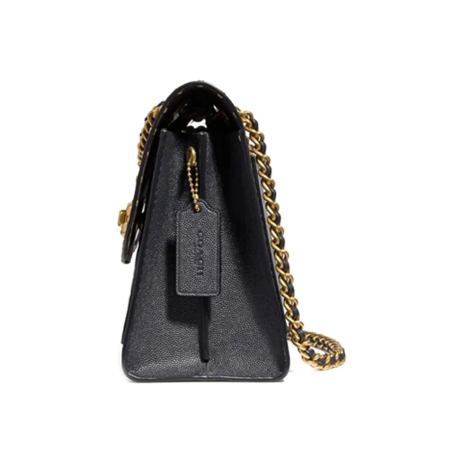 COACH Parker Cowhide Leather Shoulder Bag Crossbody Bag Women's Black-1