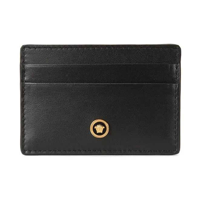 FANSIZHE Cow Leather Card Holder Card Holder Regular Unisex Black-0