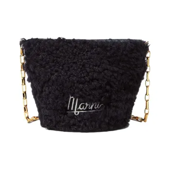 MARNI Shearling And Calfskin Shoulder Bag Crossbody Bag Women's Black