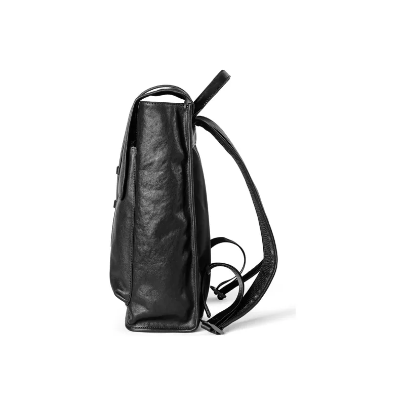 Ace Paul Top Grain Cow Leather Genuine Leather Large Capacity Laptop Backpack Regular Unisex Black-2