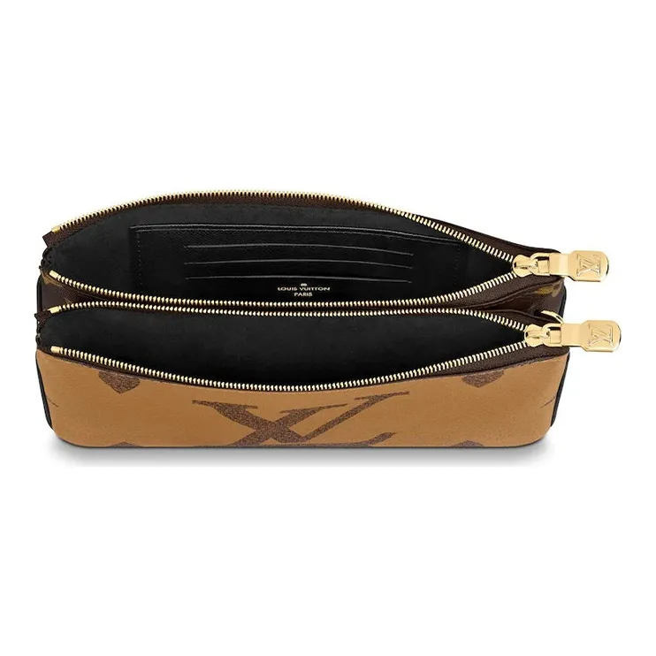 LOUIS VUITTON Pochette Double Zip Monogram Giant Reverse Brown-3