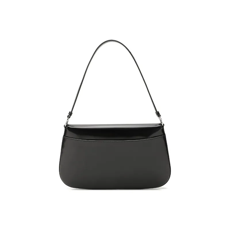 PRADA Leather Shoulder Bag Handbag Shoulder Bag Women's Black-3