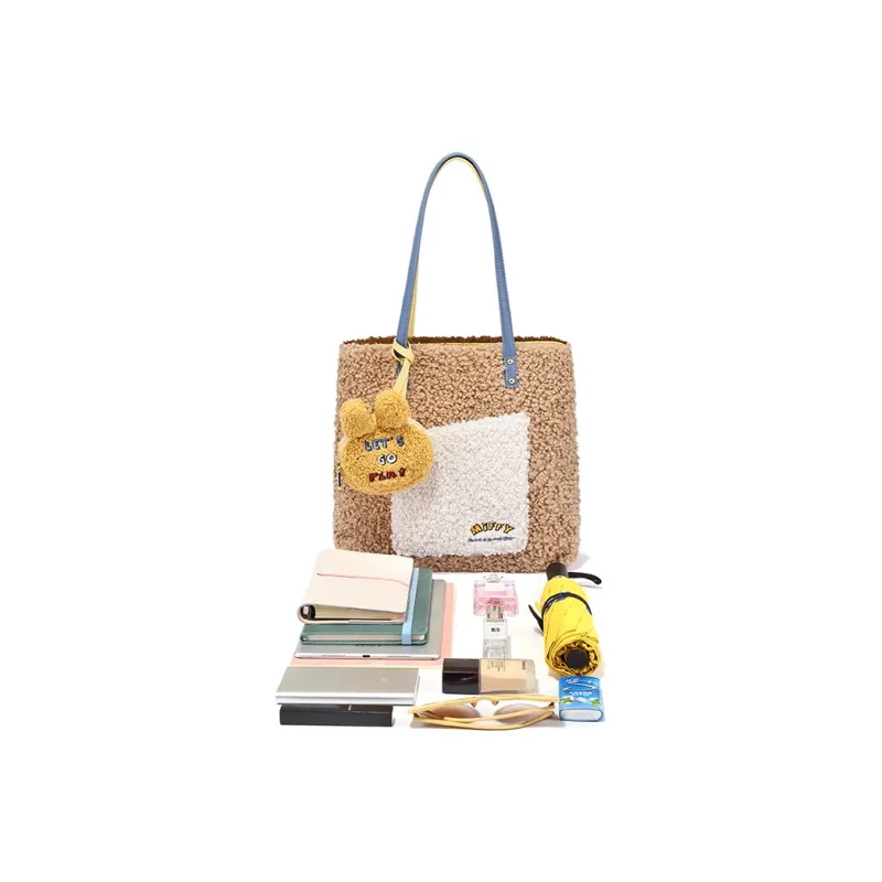 Miffy Lambswool Tote Bag Women's Khaki/Ecru-4