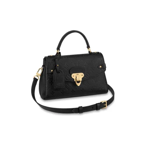 LOUIS VUITTON GEORGES Soft Grained Cow Leather Handbag Shoulder Bag Crossbody Bag Regular Women's Black