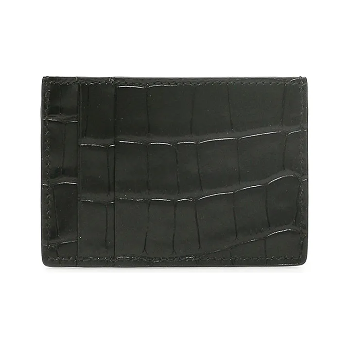 Alexander McQueen Leather Card Holder Unisex Black-1